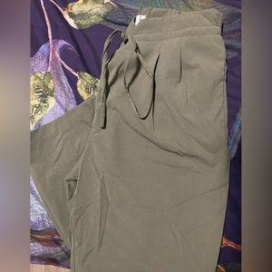 Mango green drawstring pants